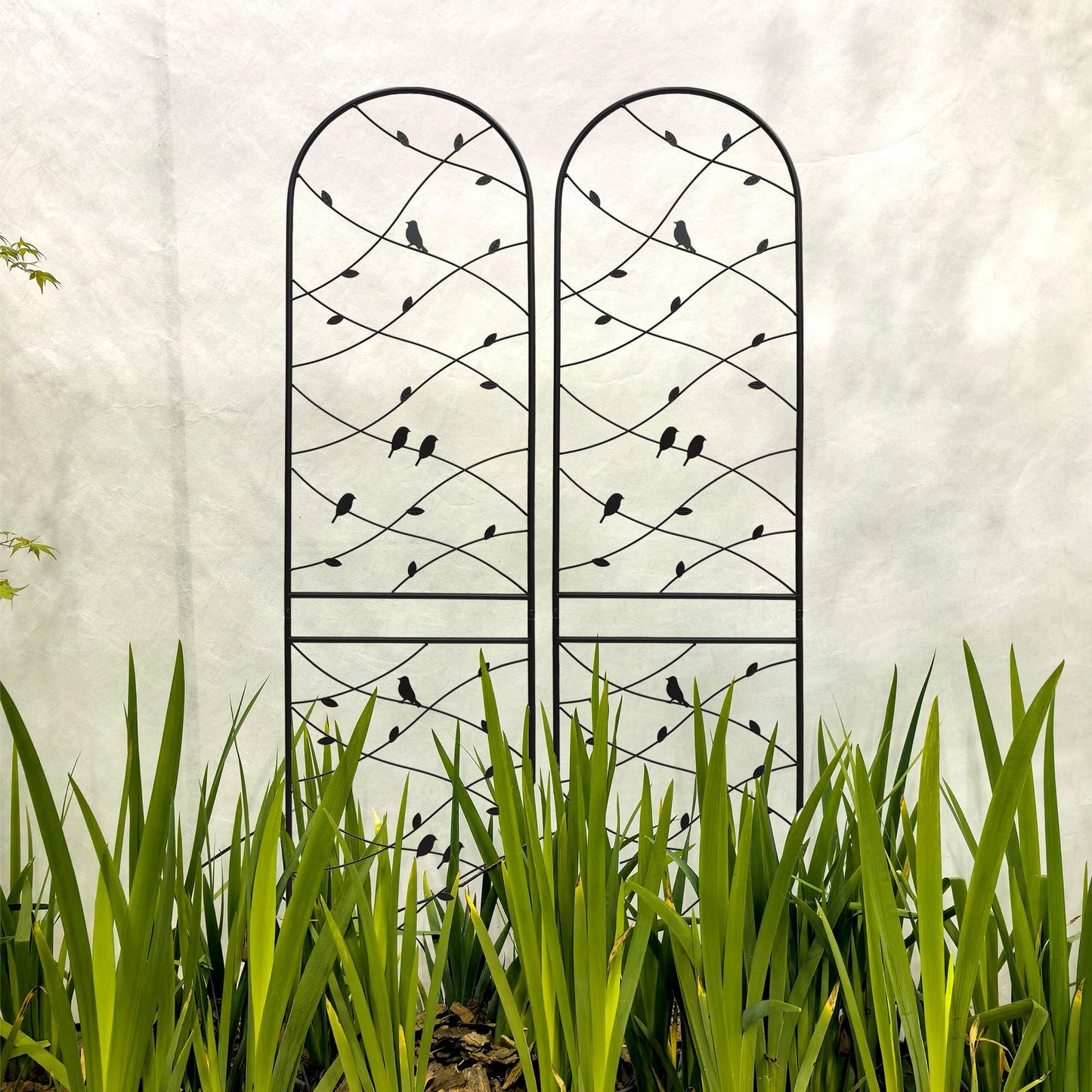 2 Pack Garden Trellis for Climbing Plants 86.7'' x 19.7''，Black Metal Garden Trellis，Heavy Duty Rustproof Plant Trellis for Rose Vine Vegetable