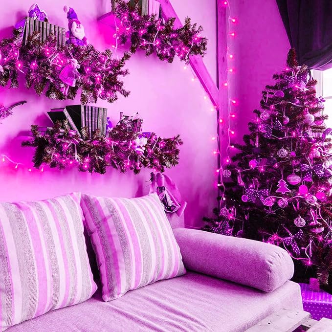 FULLBELL Room Decorations Easter Lights 33 Ft 100 LED Memorable Pink LED String Lights Tree Indoor Outdoor