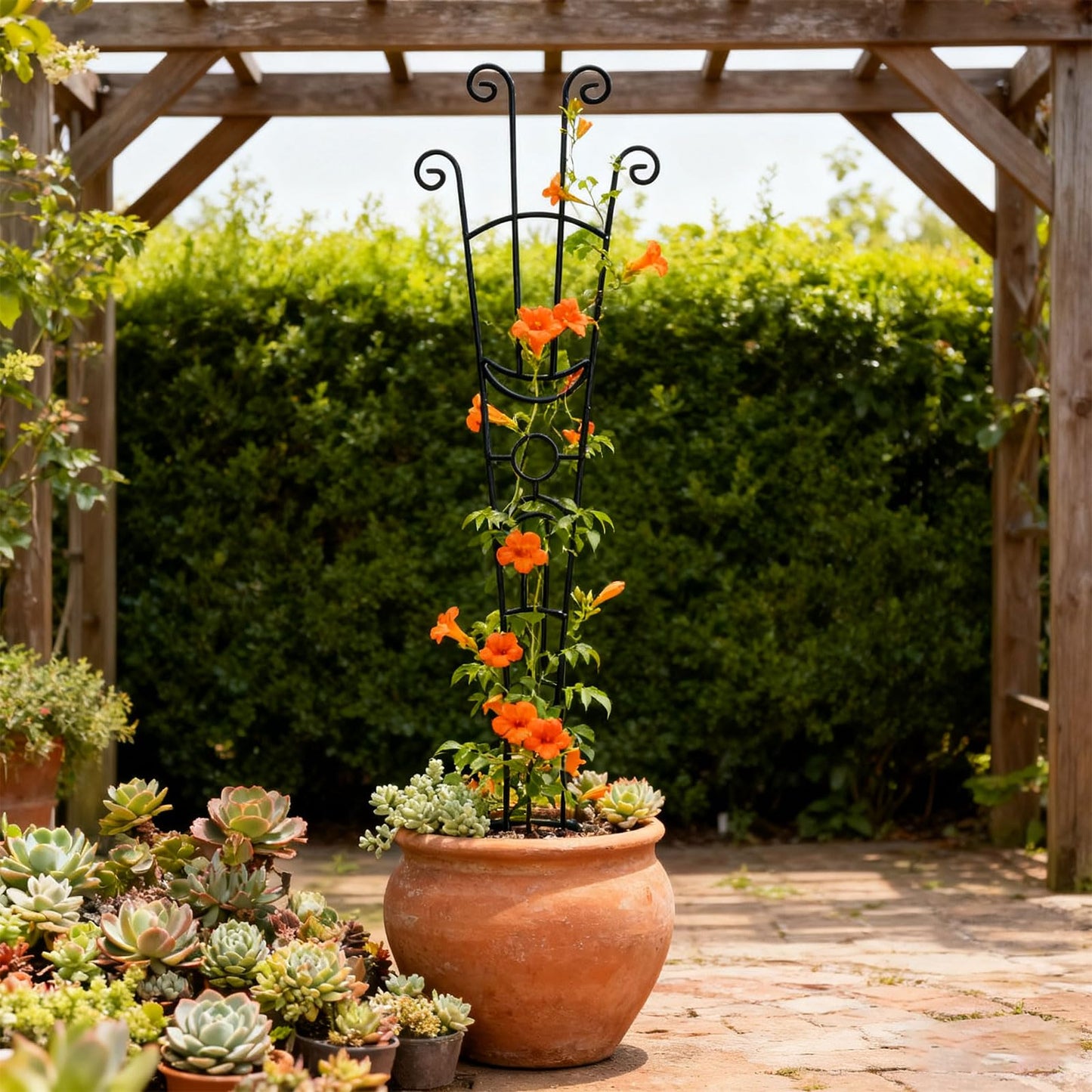 2 Pack Plant Trellis for Climbing Indoor, Expandable Large Metal for Potted, Metal Garden for Climbing,Porch Patio Deck Iron Structure