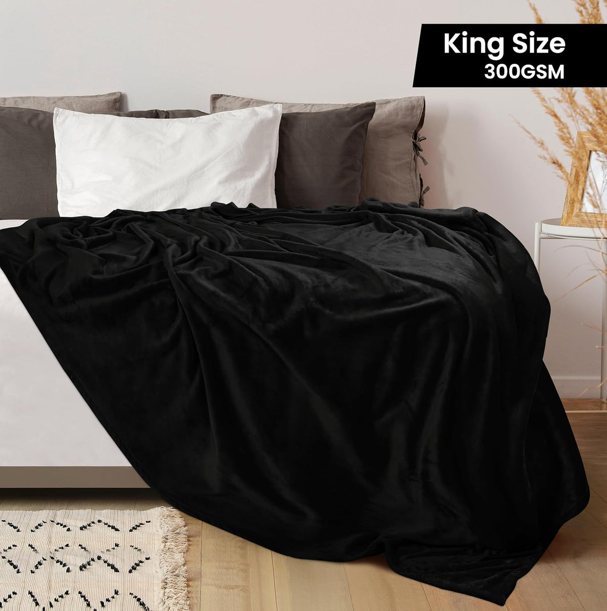 Utopia Bedding Fleece Blanket - King Size Black (90x102 Inches) | Ultra Soft, Warm & Cozy All-Season Decor