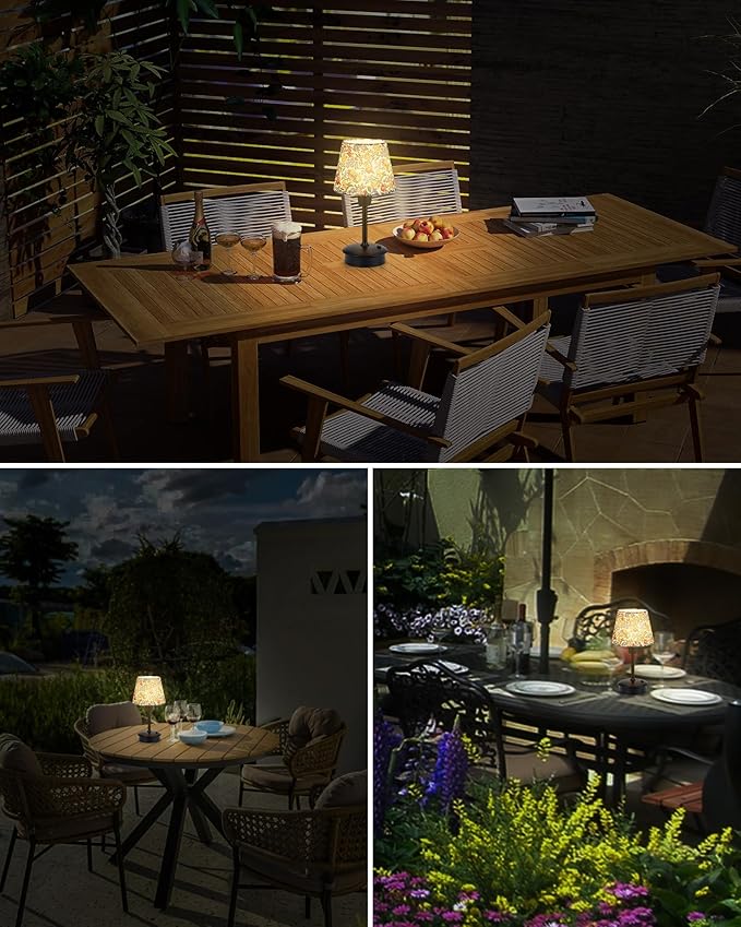 2 Pack Small Cordless Table Lamps for Restaurant Dinner Dining, 5200mAh Rechargeable Battery Operated Lamps, Brightness Dimmable, Night Bedside Touch Light, Living Room Kitchen Outdoor Table Light