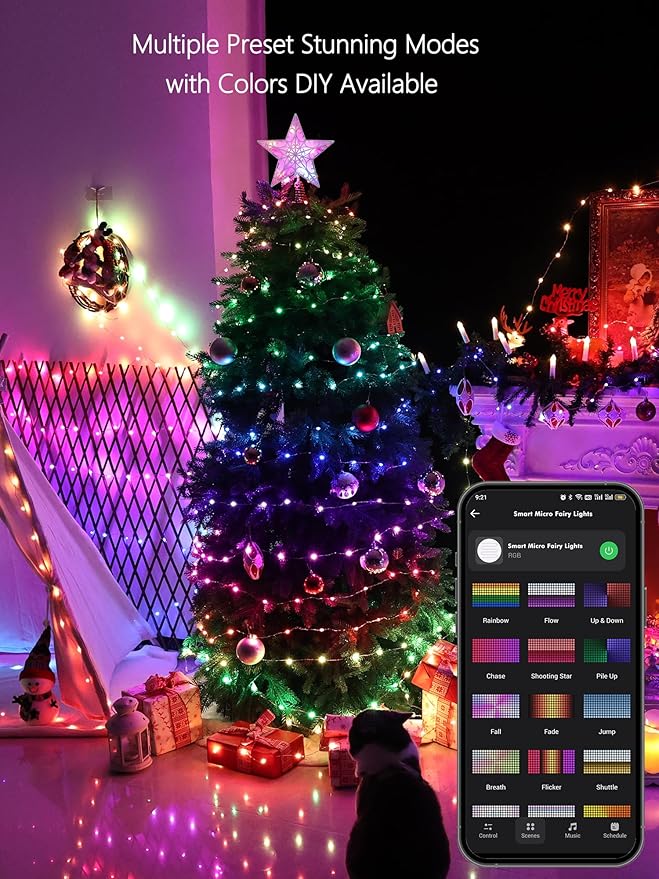 BrizLabs Smart Fairy Lights, 33ft 100 LED Color Changing Fairy Lights Work with Alexa/Google Home, WiFi Pastel Easter Light Dimmable RGB Twinkle Starry Light for Xmas Tree Home Party Easter Halloween