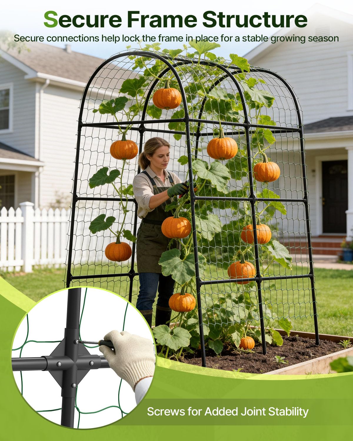 Suteck Garden Arch Trellis 7.5FT Tall – Garden Trellis for Climbing Plants Outdoor, Arch Trellis for Vegetables, Roses & Vines, Easy Assembly for Backyard, Pathway & Patio