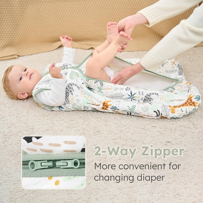 Yoofoss Baby Sleep Sack 6-12 Months, TOG 2.5 Baby Wearable Blanket with 2-Way Zipper, 100% Organic Cotton Fabric Winter Newborn Sleeping Sack, Warm Soft Comfy