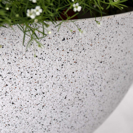 LA JOLIE MUSE Large Hanging Planters for Outdoor Plants - 13 Inch Hanging Flower Pots Set of 2, Speckled White