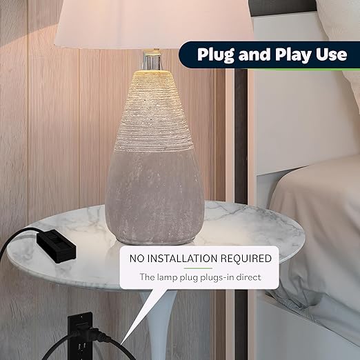 TOPGREENER Table-Top Plug in Dimmer for Table or Floor Lamps, Slide Control, Works with 360 Watt Incandescent and 150 Watt Dimmable CFL/LED, Off at Lowest dim, 6ft Cord, TGTTDL300-BK, Black, 2 Pack