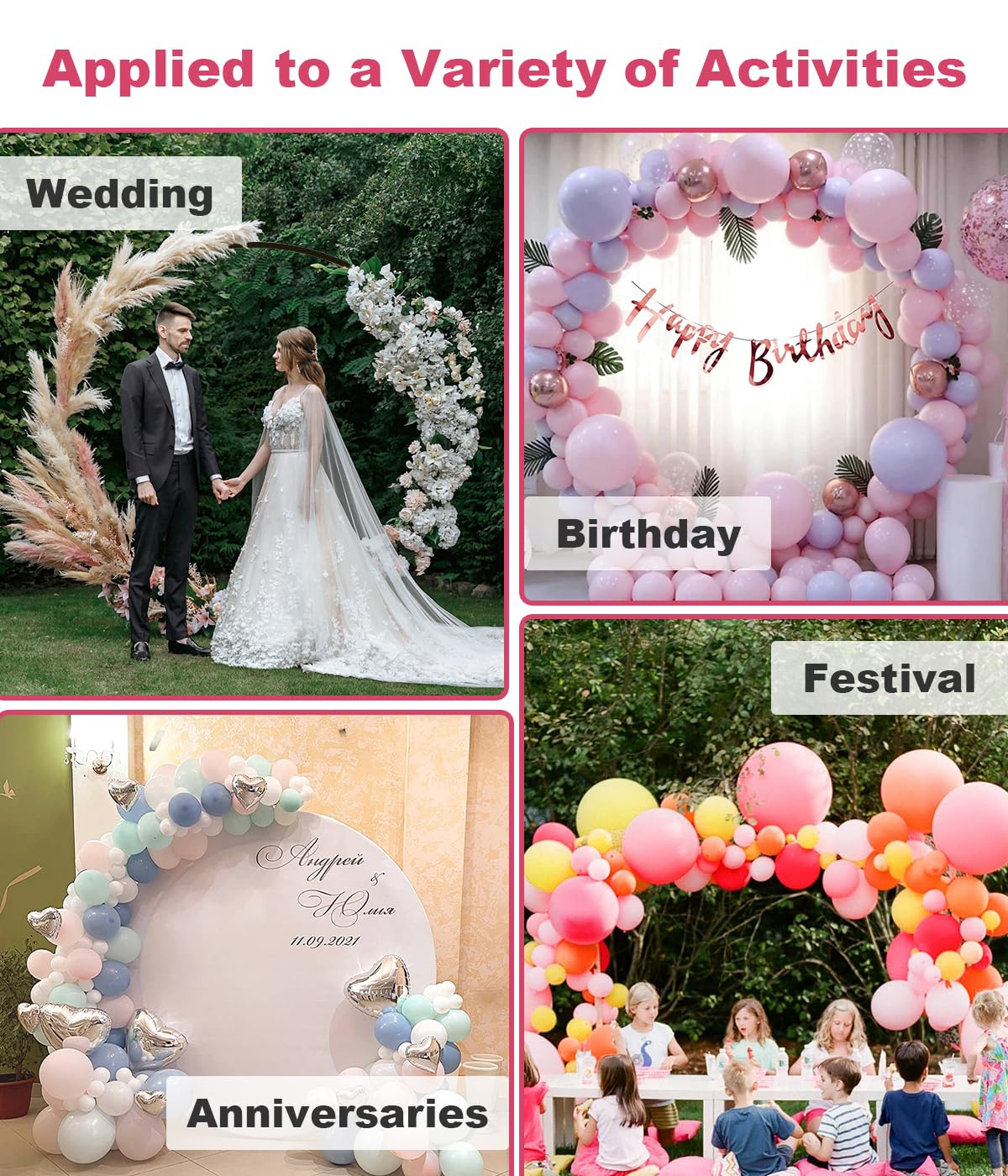 Fandature 7.4FT Round Wedding Arch with Extended Base for Ceremony, Stable Circle Arch Backdrop Stand Metal Balloon Frame with Two Water Bags for Birthday Party Baby Shower Decoration, Black