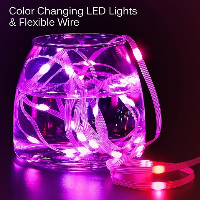 LED Curtain Lights, 6.6ft x 6.6ft 200 LED RGB Color Changing String Fairy Lights Curtain Smart APP Control, Music &Voice Sync for Bedroom Backdrop Wall Indoor Outdoor Christmas Decorations
