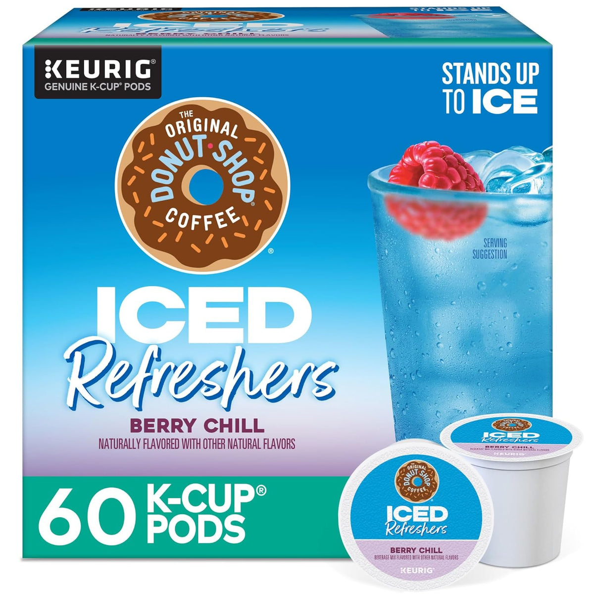 Original Donut Shop Iced Refreshers - Berry Chill Brew Over Ice K-Cup Pods | 60 Count (6 Packs of 10)