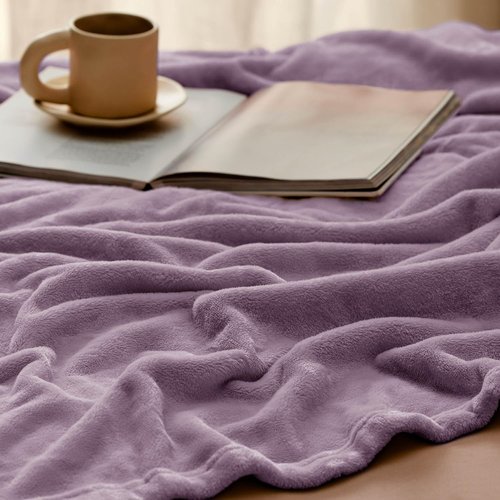 Bedsure GentleSoft Fleece Blanket - King Size Fog Purple Plush Microfiber, 108x90 Inches for Cozy Comfort