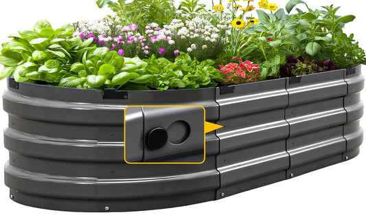 KING BIRD Raised Garden Bed Kit 2026 Upgraded 10-Minute Assembly Galvanized Planter Garden Box Outdoor for Gardening, Vegetables, Flowers, 47x24x12 in, Dark Grey