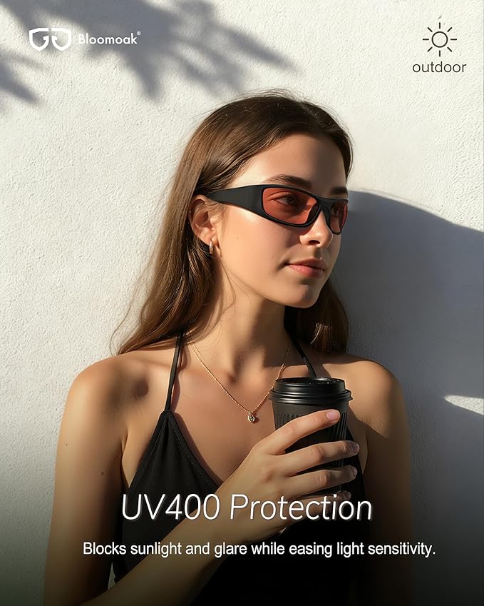 Bloomoak 99% Blue Light Blocking Glasses,Nighttime Sleep,Fully Wraparound Your Eyes with No Leaks for Side Glare/Dry Eyes