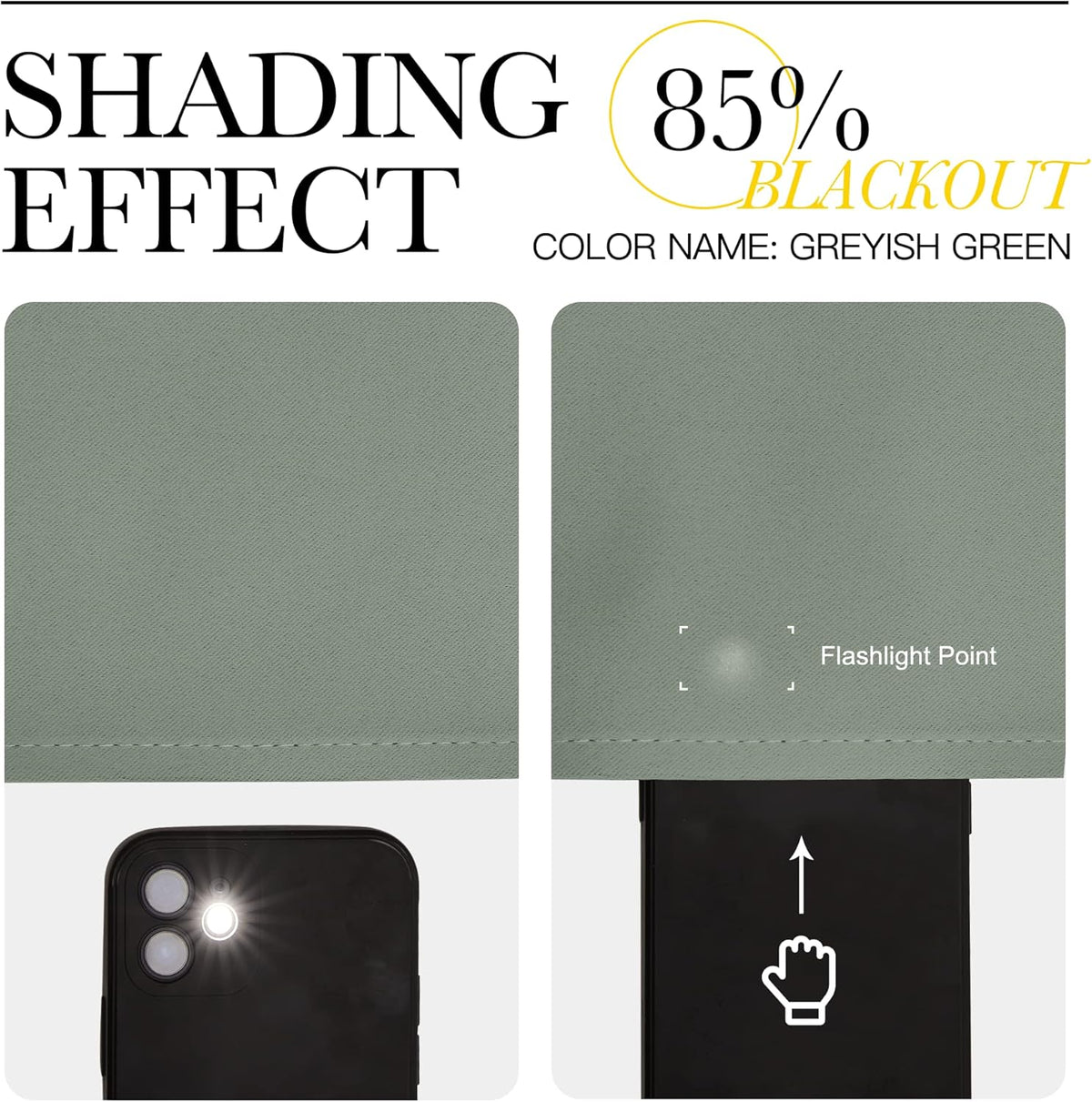 NICETOWN Blackout Curtains - Thermal Insulated Grommet Drapes for Office & Theater | Greyish Green, 84 Inches