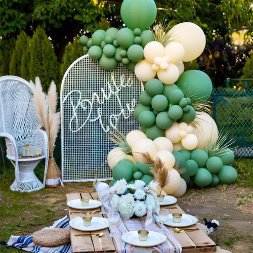 Dark Sage Green Balloons by [Brand Name] - 110 Pcs 12-Inch Latex Round Helium Balloons for Christmas Celebrations