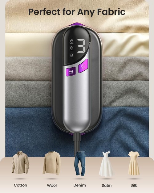 LOXP 2-in-1 Handheld Steamer - 1000W Travel Iron with Fast Heat-Up, Leak-Proof 170mL Tank, Portable Wrinkle Remover