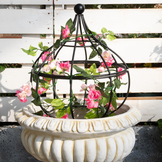 GOOOXIM 23-Inch Metal Obelisk Trellis for Climbing Plants | Sturdy Iron Design, Ideal for Outdoor Roses and Potted Vines | Easy Assembly, Compact Vertical Garden Decor for Indoor & Outdoor Use