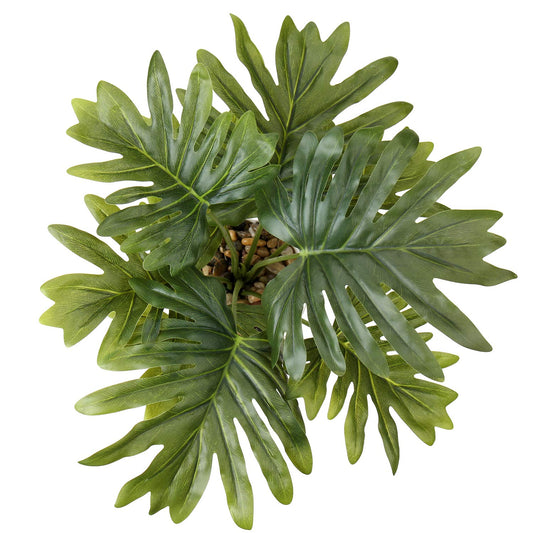 Briful Artificial Monstera Plant in Black Pot, 18" Tall Faux Tropical Greenery Potted Philodendron Plant for Home Office Tabletop Shelf Decoration