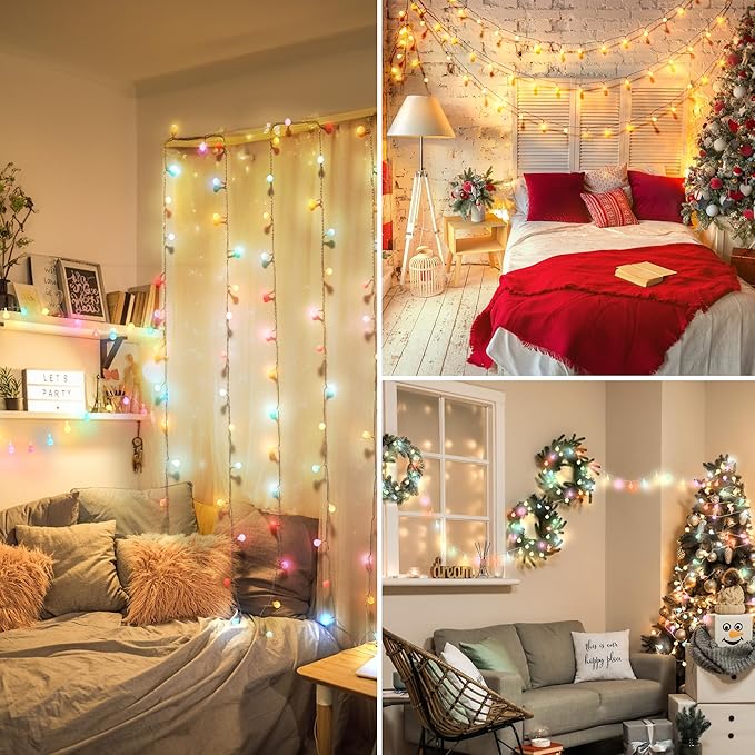 OMIKA 33 FT 100 LED Color Changing Battery Operated String Lights Waterproof, Warm White & Multicolor Fairy Lights USB Powered with Remote for Indoor Party Girls Bedroom Classroom Decor