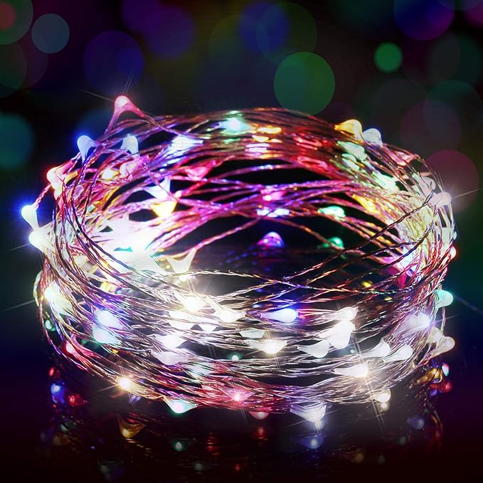 USB Powered String Light, 1 Pack USB Plug in Copper Wire Fairy Lights for Indoor, Bedroom Festival Christmas Wedding Party Patio Decorative Window with USB Interface (16ft./5M,Multi Color)