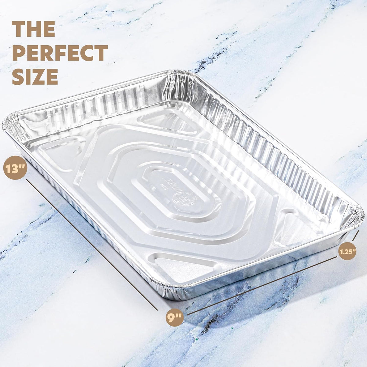 PlasticPro Aluminum Cookie Sheets - Heavy Duty Disposable Baking Pans | 9'' x 13'' | 5 Pack
