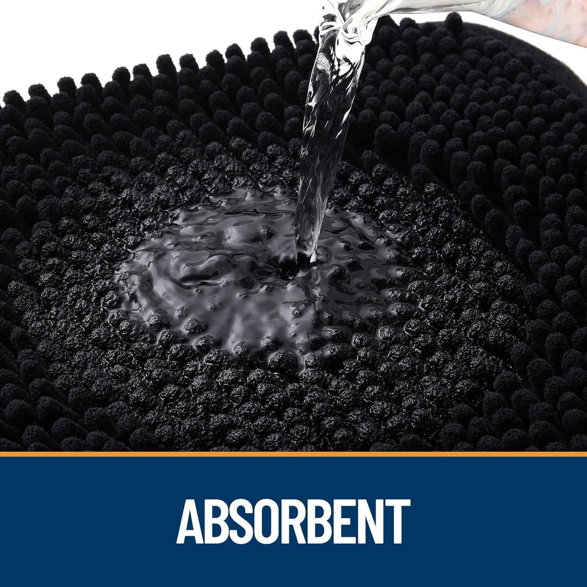 OLANLY Dog Door Mat - Absorbent Non-Slip Mud Mat for Dogs | Paw Print Design, 59x35, Quick Dry Black
