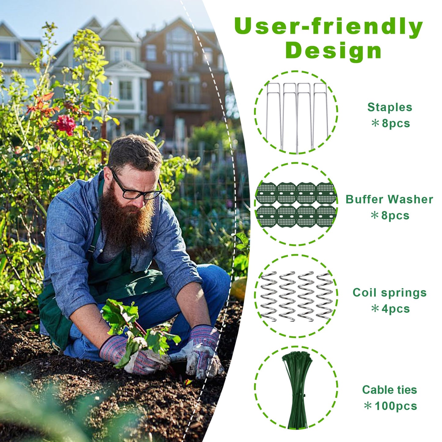 Cosbur 48" L x 34" W Cucumber Trellis for Raised Bed, A Frame Trellis, Vegetable Trellis with Garden Stakes and Zip Ties for Climbing Plants, Cucumber, Flowers