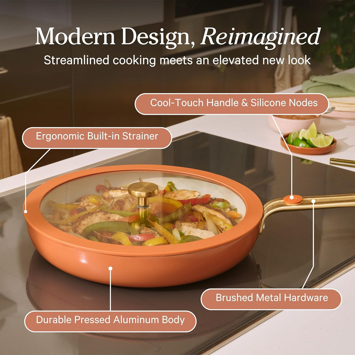 Our Place 17-Piece Complete Cookware Set - Nonstick Ceramic Fry Pans, Saucepans & More | Oven Safe to 450°F | Cream
