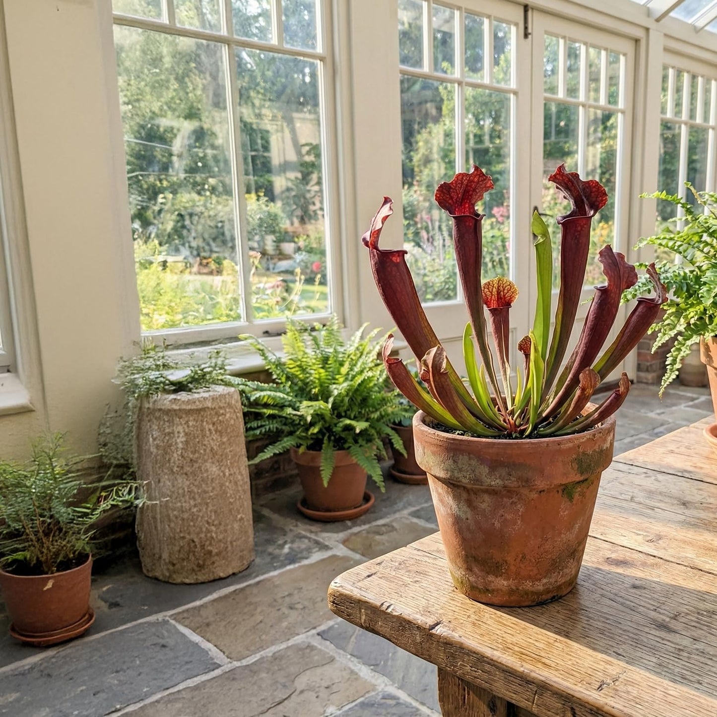 ragnaroc Sarracenia Purpurea SSP. Venosa 2-4" (Purple Pitcher Plant) 4ct – Live Plant for Indoor Outdoor Use, Carnivorous Plants – Live Arrival Guaranteed