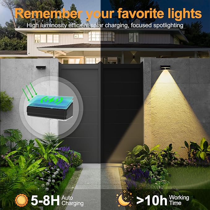 Solar Fence Lights,Fence Lights Solar Powered Waterproof IP65 Multicolor Led 12 Fixed Colors ＆RGB Color Changing for Pool, Deck, Patio, Porch, Stairs, Holiday-12pack