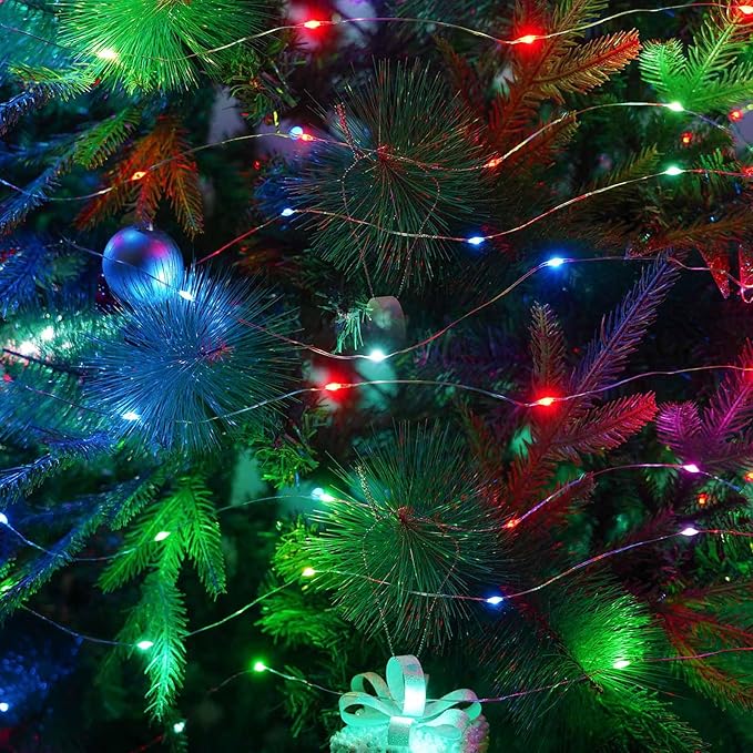 2 Pack Fairy Lights Battery Operated, 20FT 60LED RGB Color Changing String Lights, Waterproof Multicolor Changing Twinkle Light with Timer and Remote for Indoor & Outdoor Bedroom Christmas Decorations