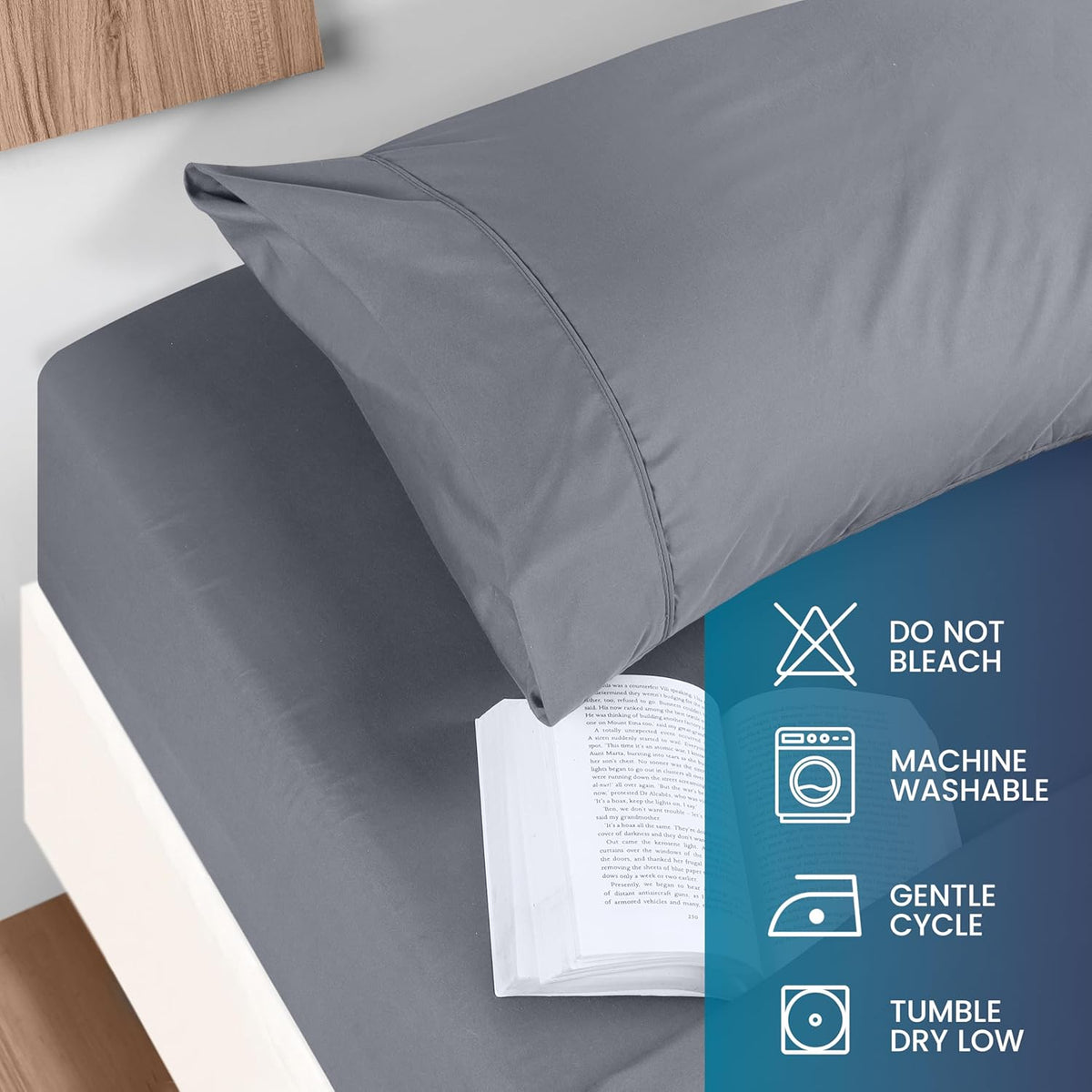 Utopia Bedding Queen Sheet Set - Ultra Soft Brushed Microfiber - Deep Pocket, Wrinkle & Fade Resistant - Grey