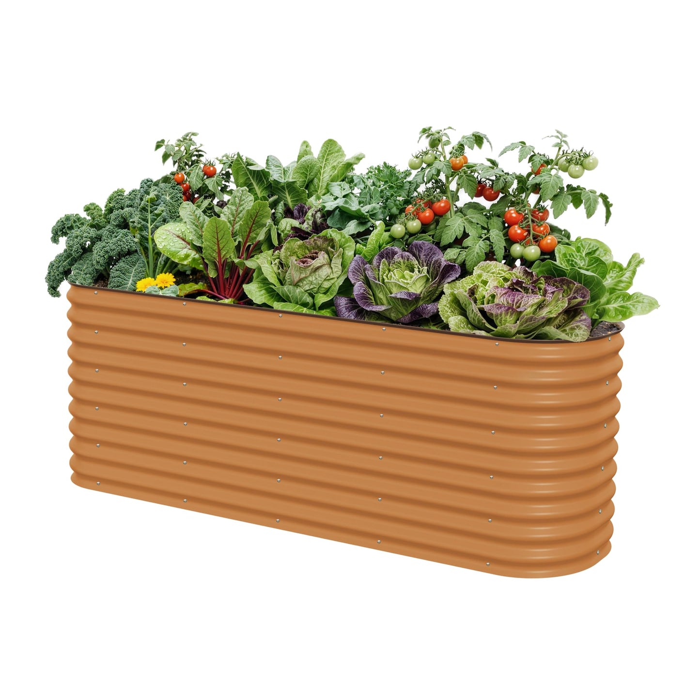 32" Extra Tall Raised Garden Bed Kits, 2 x 8 x 2.7ft Raised Planter Box Outdoor, 3.5 x 6.5 x 2.7ft Deep Root 9 in 1 Modular Metal Raised Beds for Gardening Vegetables Flowers Fruits -Terra Cotta