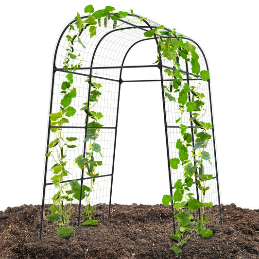 BUKLIYN Garden Arch Trellis for Climbing Plants Outdoor - Cucumber Trellis for Raised Bed, Size:71 * 87 inch, Garden Trellis for Climbing Plants, Cucumber, Vegetable, Tomato, Flowers