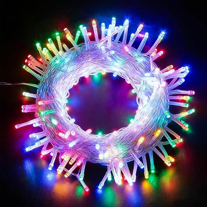 Colorful Pastel Easter Lights String Indoor Decorations, Plug in & Connectable 33ft Clear Wire with 100 Multicolored LED for Party, Garden, Home, Bedroom Christmas Tree Birthday Hanging Decor