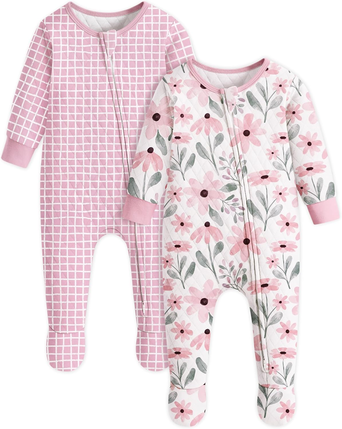 Yoofoss Organic Cotton Baby Pajamas - Warm Quilted Sleepers for Newborns | 0-3, 3-6, 6-9 Months
