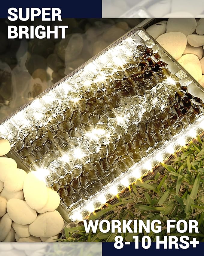 1 Pack Solar Paver Lights Outdoor – 6×9 Inch Waterproof IP67 Recessed Solar LED Paver Lights, Heavy Duty, Warm White 3500K for Driveway, Pathway, Patio & Garden