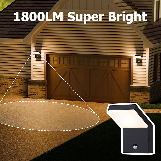 Lustrlach Motion Sensor Outdoor Light Fixtures Wall Mount,Exterior Wall Sconce, Porch Light, Garage Lights, Waterproof Motion Lights for Outside, Garden, Front Door