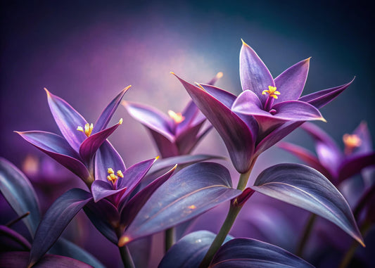 5 Cuttings Purple Hearts Wandering Jew - Tradescantia Pallida Purpurea Plant - Easy to Grow Indoor Outdoor Plant - Unrooted Cuttings