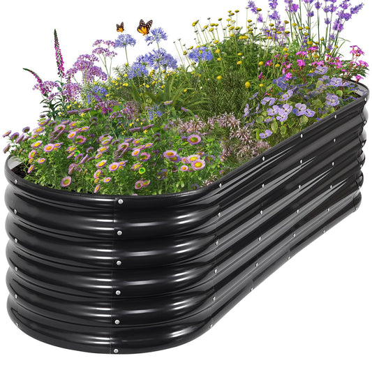 Permade Galvanized Raised Garden Bed Outdoor- Raised Beds for Gardening| Metal Planter Box, Steel Raised Garden Bed Kit with Safety Edging and Gloves for Vegetables, Flower, Herbs (6x2x1.4FT, Gray)