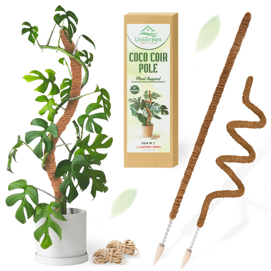 UNIGREEN 2Pack 47'' Premium Bendable Moss Pole - Monstera Plant Support - Plant Trellis Moss Pole for Plants - Moss Poles for Climbing Plants - Plant Sticks Support for Indoor/Outdoor Plants Potted