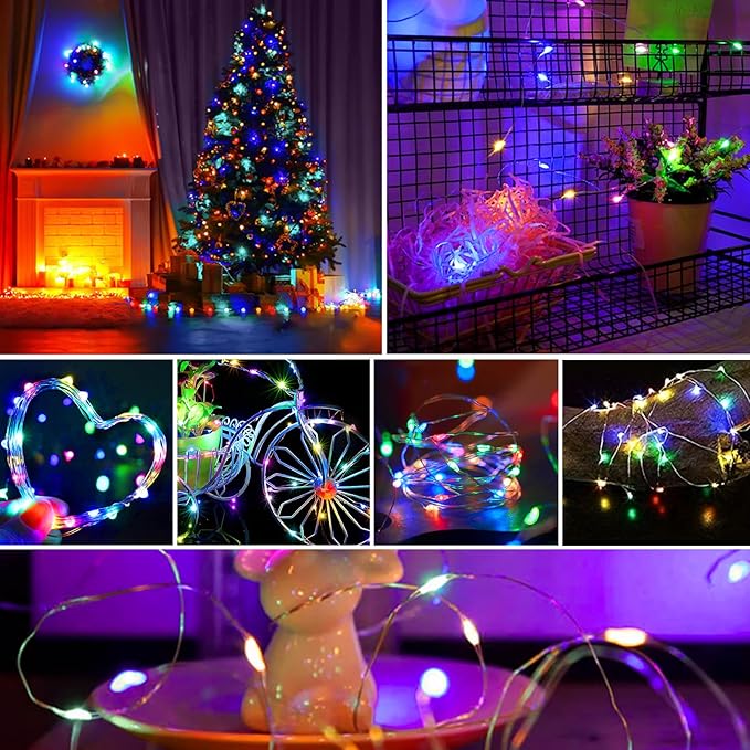 ZGWJ Mini Fairy Lights Battery Operated, 24 Pack Mixed-Color Twinkle String Lights 20 LED 7FT Mason Jar Lights for Bedroom, Easter, Halloween, Christmas, Party Indoor and Outdoor Decoration