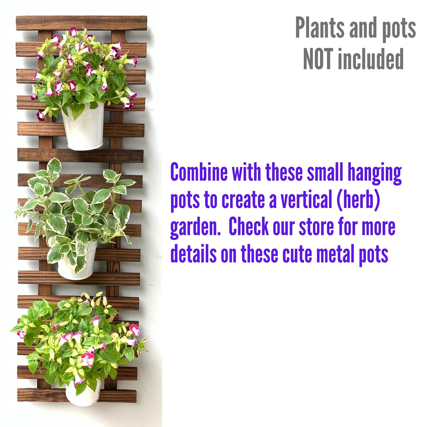 ShopLaLa Wall Planter - Wooden Hanging Planter for Indoor Plants, Plant Stand, Air Plant Succulent Holder, Vertical Garden. Large Wall Decor for Living Room, Room Decor for Teens, 90cm (35.4")