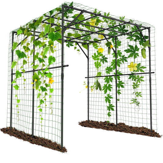 Tall Garden Arch Trellis for Climbing Plants, 79in Tall Metal Plant Support Trellis Archway for Climbing Plant Vegetables Cucumber, Outdoor Yard Lawn Garden Arch Tunnel Trellis