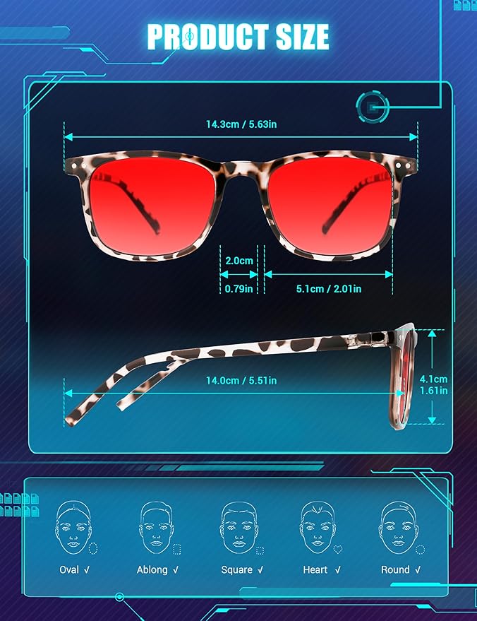 TIJN Sleep Glasses Blue Green Light Blocking Dual AR Coatings Amber Lens for Computer Gaming Screen Fatigue & UV Protection