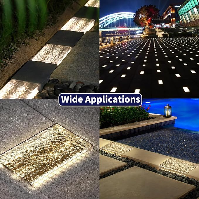 1 Pack Solar Paver Lights Outdoor – 6×9 Inch Waterproof IP67 Recessed Solar LED Paver Lights, Heavy Duty, Warm White 3500K for Driveway, Pathway, Patio & Garden