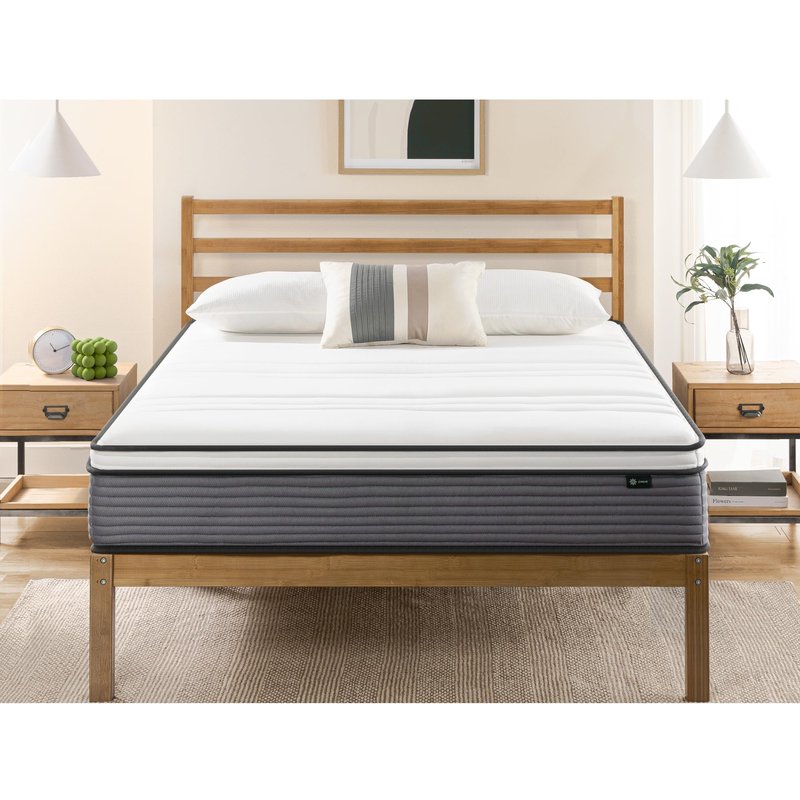 ZINUS 10 Inch True Support Hybrid Mattress [New Version], Queen, Fiberglass Free, Medium Feel, Motion Isolation, Certified Safe Foams & Fabric, Mattress in A Box