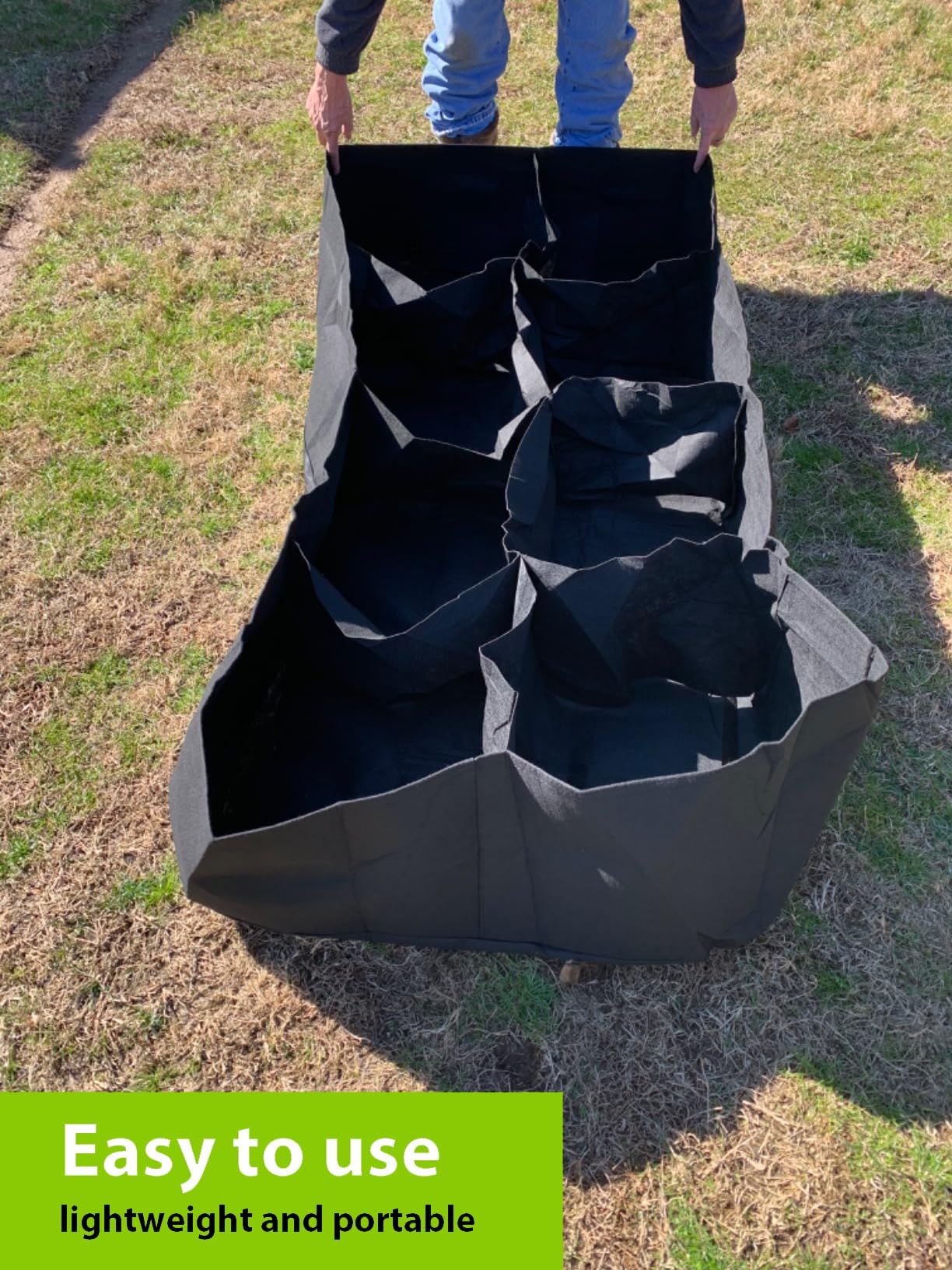Hecurba Fabric Raised Garden Bed, 6 x 3 x 1 ft Planter Boxes Outdoor with 8 Grids, Perfect for Vegetables, Herbs, and Flowers, Durable Garden Beds for Home Gardening Enthusiasts