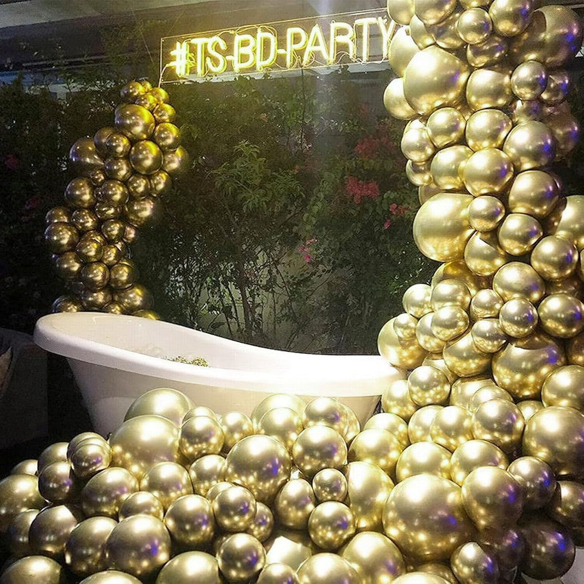PartyWoo Metallic Gold Balloons - 50pcs Mini 5-Inch Chrome Latex for Graduation & Events | Gold-G101