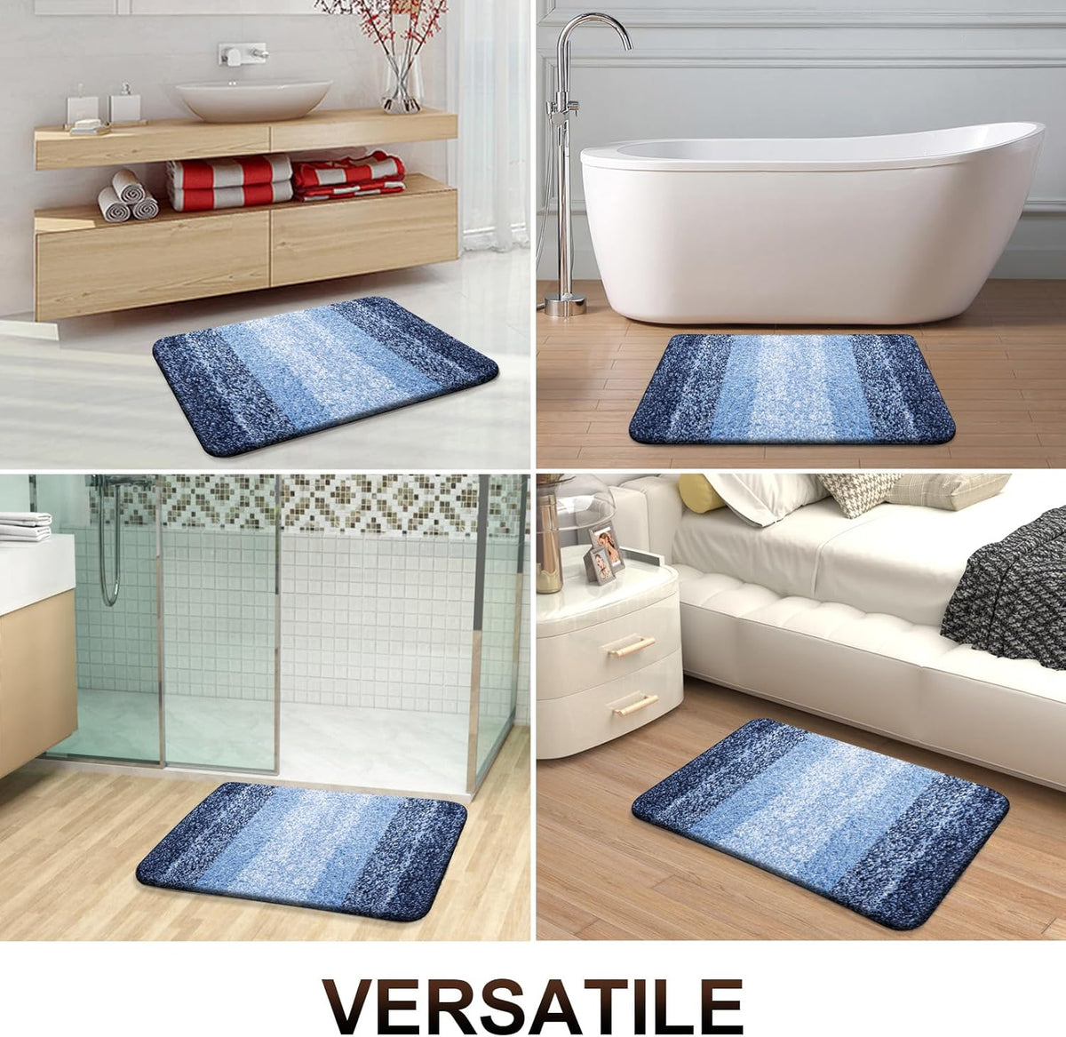OLANLY Bathroom Rugs | Extra Soft Microfiber Mat 30x20 - Quick Dry, Machine Washable, Navy