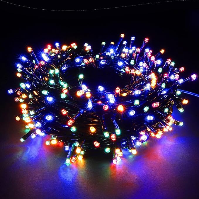 PMS 100-1000 LED Christmas Lights, Low Voltage Fairy String Lights with 8 Modes, Ideal for Xmax Tree, Garden, Home, Party, Halloween Festival Deco (Mixed-Color, 100 LEDs)